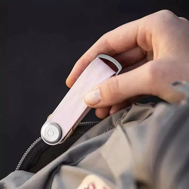 Alt view image 5 of 7 - Orbitkey Slim Rubber Key Organizer, Weatherproof, SS, Carry 2-7 Keys, Dusty Pink