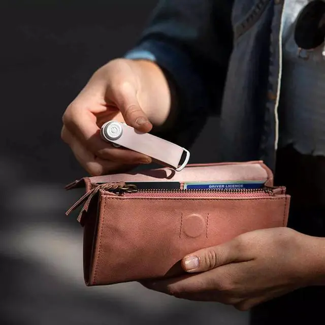 Alt view image 2 of 7 - Orbitkey Slim Rubber Key Organizer, Weatherproof, SS, Carry 2-7 Keys, Dusty Pink