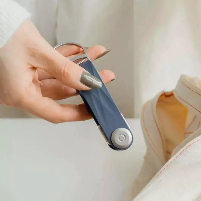 Alt view image 5 of 5 - Orbitkey Slim Rubber Key Organizer, Weatherproof, Carry 2-7 Keys, Midnight Blue