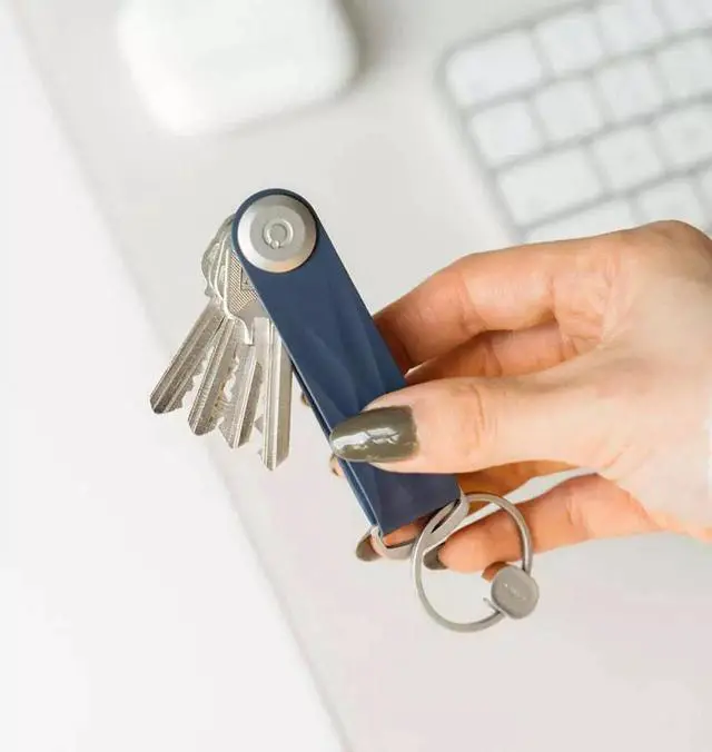 Alt view image 3 of 5 - Orbitkey Slim Rubber Key Organizer, Weatherproof, Carry 2-7 Keys, Midnight Blue