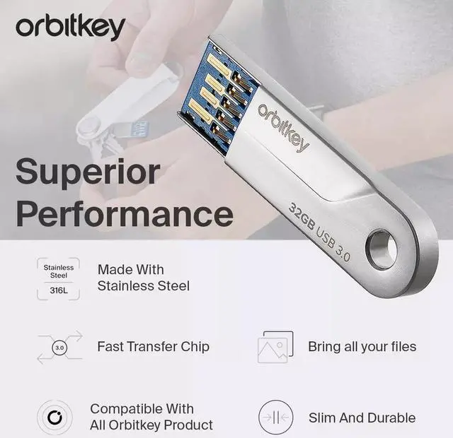 Alt view image 4 of 4 - Orbitkey USB 3.0 Fast Transfer USB Chip, Compatible with All Orbitkey Products