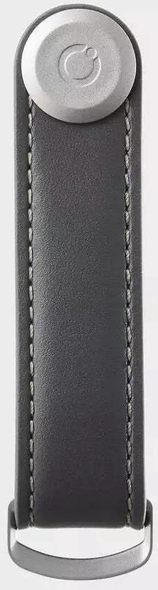 Alt view image 2 of 5 - Orbitkey Premium Leather Slim Key Organizer, Carry 2-7 Keys, Charcoal/Grey Stitching