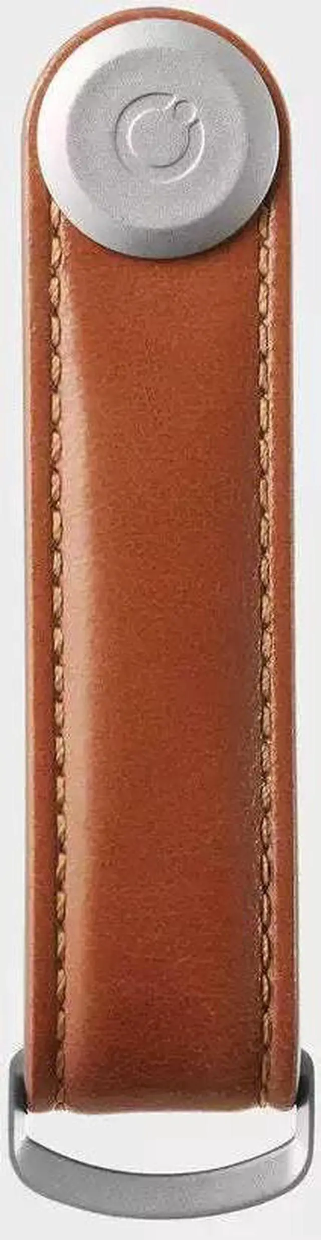Alt view image 5 of 5 - Orbitkey Premium Leather Slim Key Organizer, Carry 2-7 Keys, Cognac/Tan Stitching