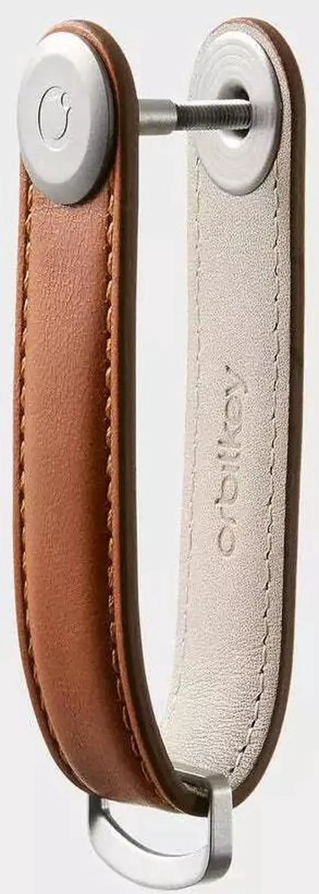 Alt view image 2 of 5 - Orbitkey Premium Leather Slim Key Organizer, Carry 2-7 Keys, Cognac/Tan Stitching