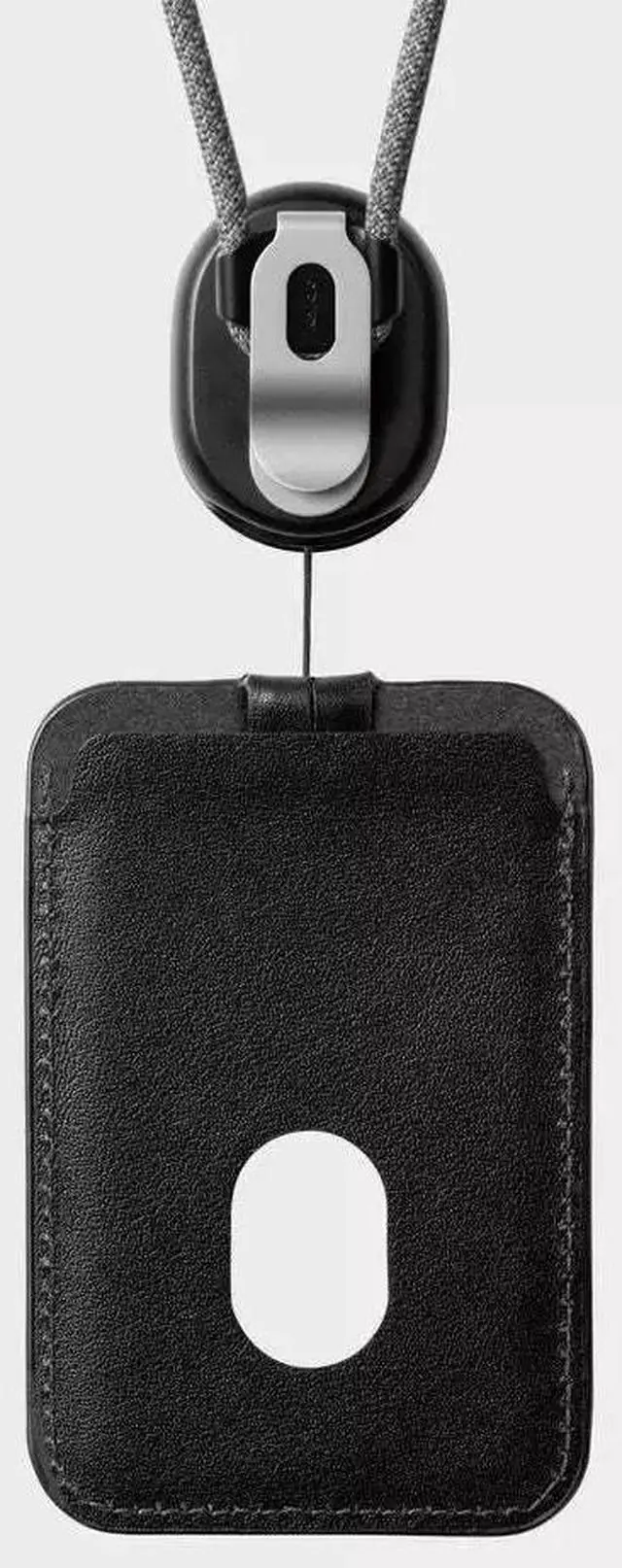 Alt view image 3 of 6 - Orbitkey ID Card Holder with Leather & Durable Dyneema Cord With Lanyard, Black