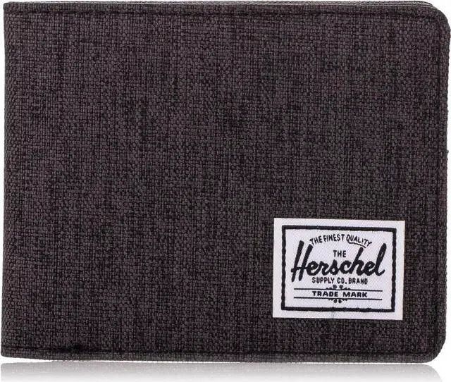 Main image of Herschel Unisex Roy RFID Bi Fold Wallet, Black Crosshatch