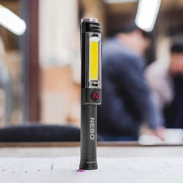 Main image of NEBO BIG LARRY 2 Power Work Light | Bright Flashlight and Work Light with Clip and Magnetic Base | Storm Gray