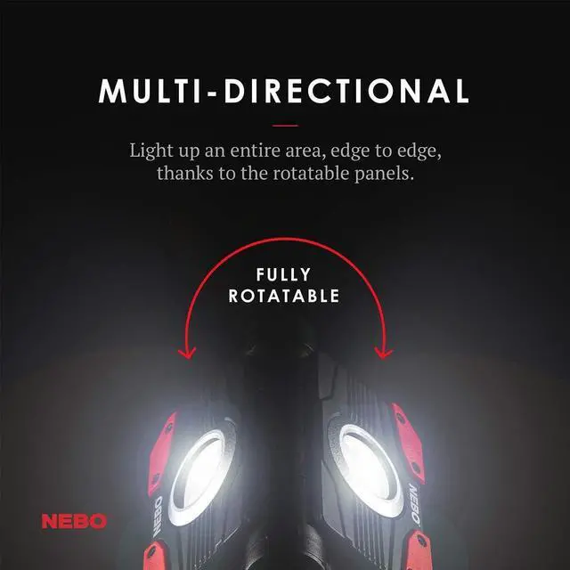 Alt view image 3 of 6 - NEBO OMNI 2K Work Light: 2000 Lumen OMNI-Directional Rechargeable Portable Magnetic COB LED Flashlight USB Power Bank Six Light Modes