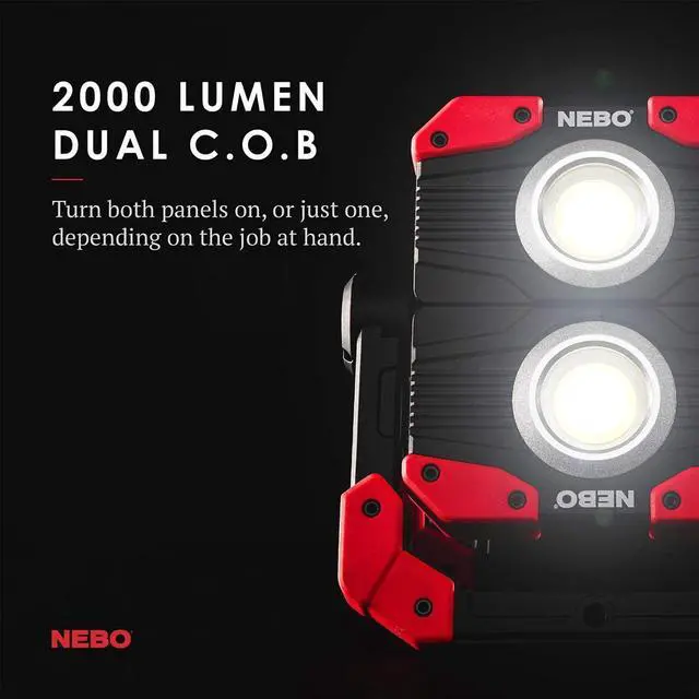 Alt view image 2 of 6 - NEBO OMNI 2K Work Light: 2000 Lumen OMNI-Directional Rechargeable Portable Magnetic COB LED Flashlight USB Power Bank Six Light Modes