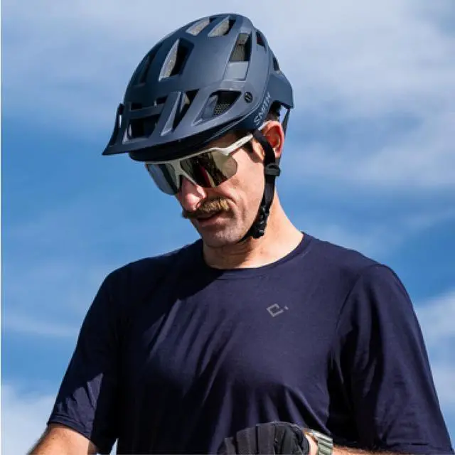 Alt view image 2 of 3 - SMITH Engage MTB Cycling Helmet Mountain Bike Helmet with MIPS Technology,Matte French Navy/Black/Rock Salt - Large