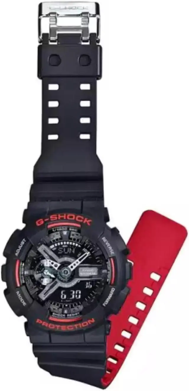 Alt view image 2 of 11 - Casio G-Shock GA-110HR-1A Men's Analog-Digital Display Fashion Watch, Black/Red