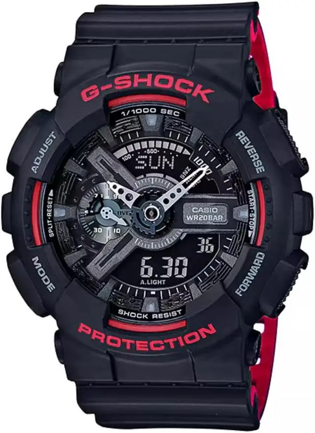 Main image of Casio G-Shock GA-110HR-1A Men's Analog-Digital Display Fashion Watch, Black/Red