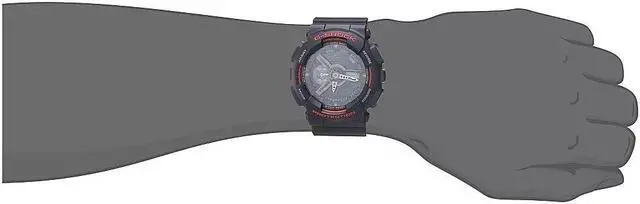 Alt view image 3 of 11 - Casio G-Shock GA-110HR-1A Men's Analog-Digital Display Fashion Watch, Black/Red