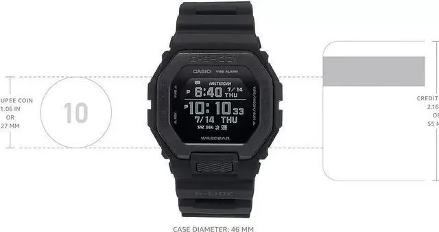 Alt view image 5 of 11 - Casio GBX-100NS-1 Men's G-Shock Digital Dial Watch With Resin Strap - Black