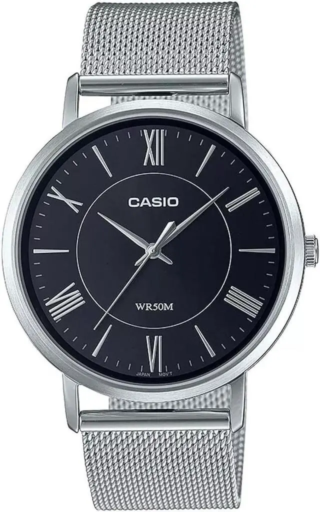 Main image of Casio MTP-B110M-1AVDF Men's 3H Sports Watch, Stainless Steel Strap & Black Dial