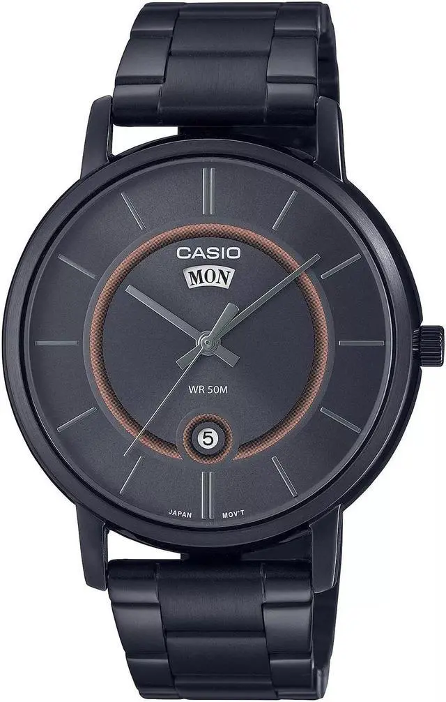 Main image of Casio MTPB120B-8A Men's Analog Black Ion Plated Stainless Steel Band Watch