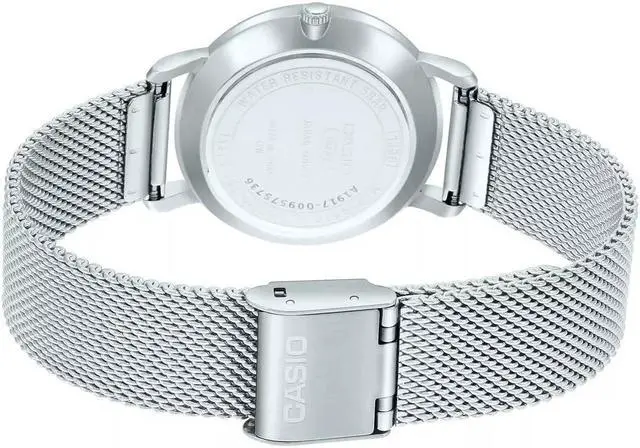 Alt view image 3 of 4 - Casio MTP-B300M-2AVDF Men's Stainless Steel Mesh Band Analog Watch, Blue Dial