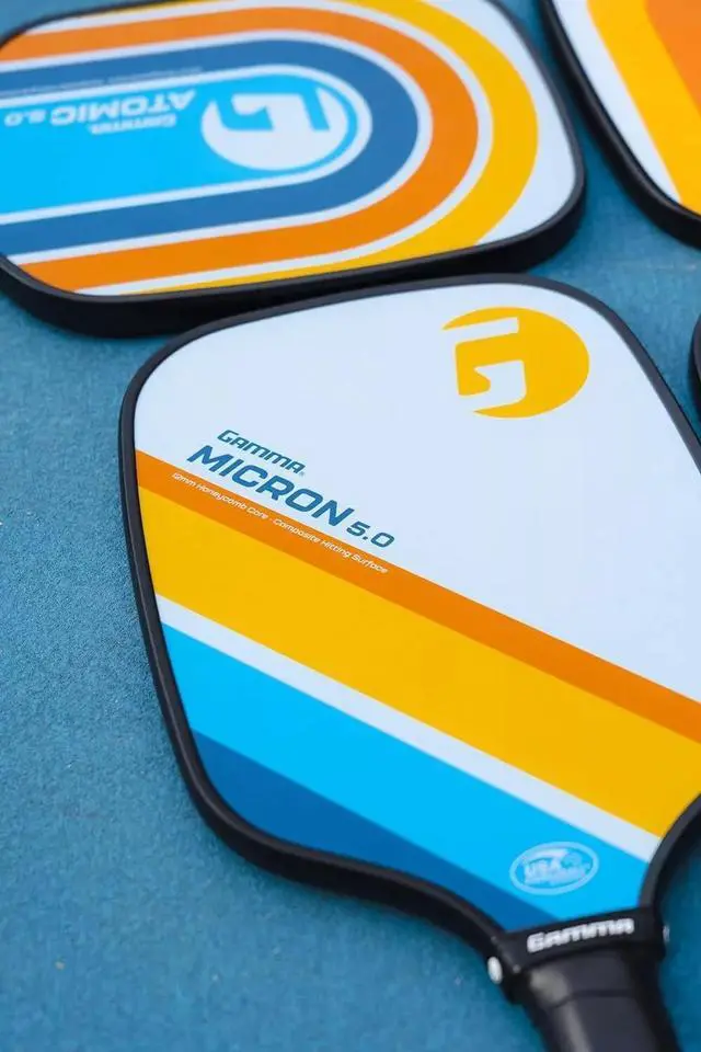 Alt view image 5 of 5 - Gamma Micron 5.0 Pickelball Paddle, Blue & Orange