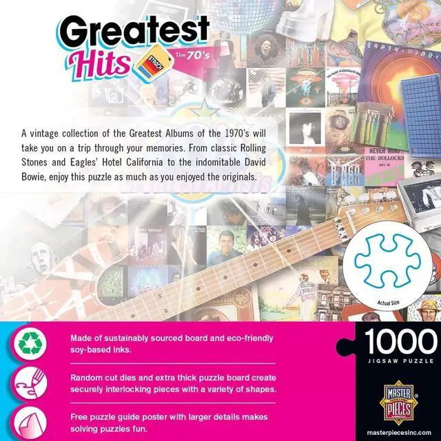 Alt view image 2 of 5 - Masterpieces Greatest 70's Artists 1000 Pc Jigsaw Puzzle Fun for Adults & Kids