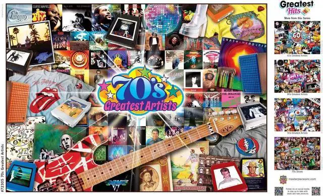 Alt view image 5 of 5 - Masterpieces Greatest 70's Artists 1000 Pc Jigsaw Puzzle Fun for Adults & Kids