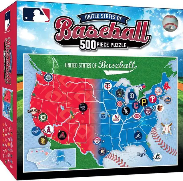 Main image of Masterpieces MLB League Map 500 Pc Jigsaw Puzzle Fun for Adults & Kids