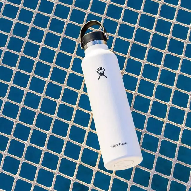 Alt view image 5 of 8 - Hydro Flask Stainless Steel 24oz Standard Mouth White Water Bottle with Flex Cap