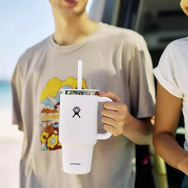 Alt view image 4 of 4 - Hydro Flask Insulated Tumbler with Lid and Double Wall, 32 oz - White