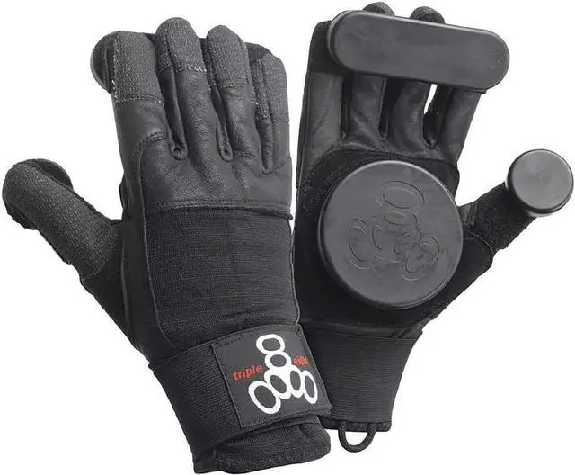 Main image of Triple Eight Adjustable Sliders Longboard Gloves - Black, Size Small/Medium