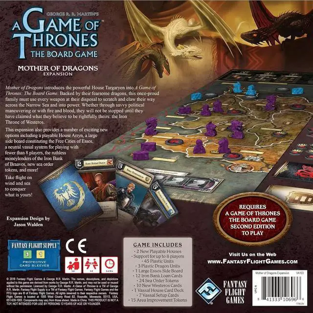 Alt view image 4 of 5 - Fantasy Flight Games A Game of Thrones Board Game: Mother of Dragons Expansion (FFGVA103)