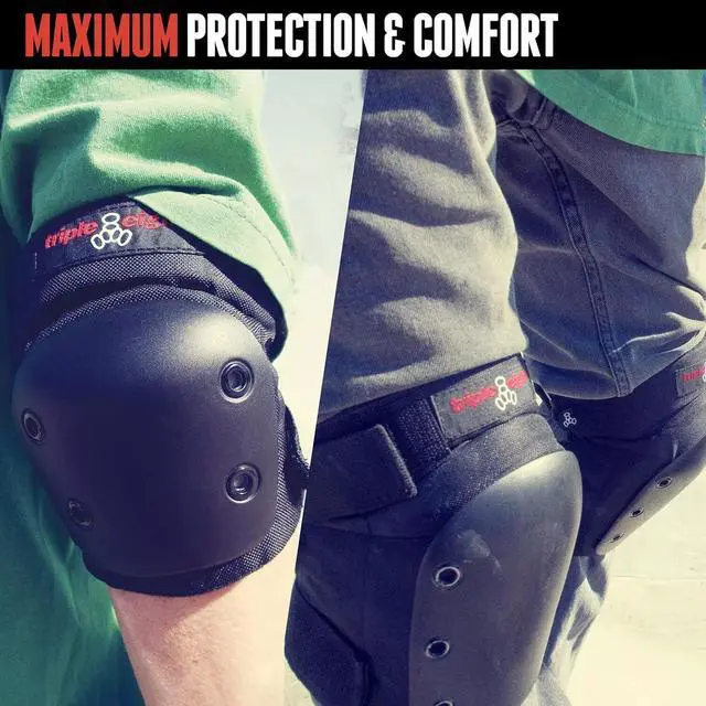 Alt view image 4 of 5 - Triple Eight 2Pack Adjustable Street Protective Elbow Pads - Black, Large