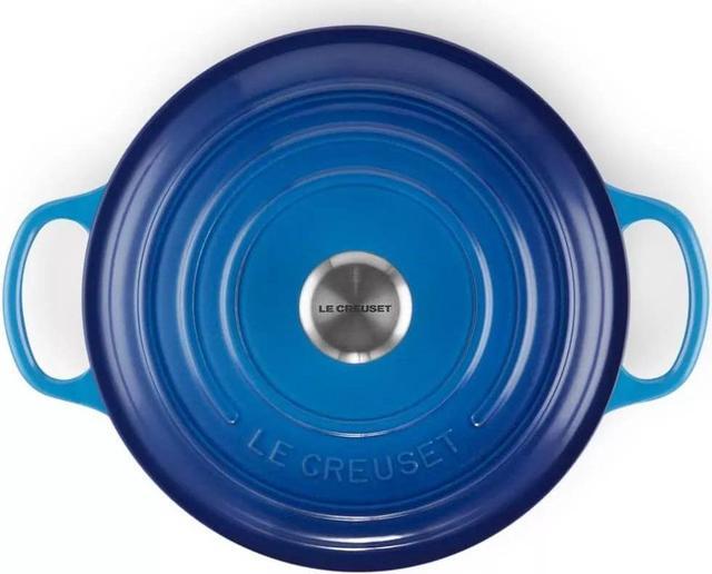 Alt view image 2 of 5 - Le Creuset Enameled Signature Round Casserole Dish With Lid, 3.5 qt - Azure