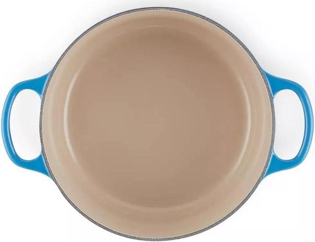 Alt view image 3 of 5 - Le Creuset Enameled Signature Round Casserole Dish With Lid, 3.5 qt - Azure