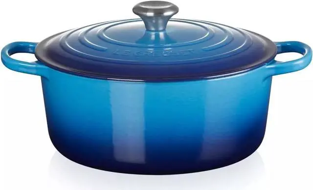 Main image of Le Creuset Signature Enamelled Round Casserole Dish With Lid, 7 qt - Azure