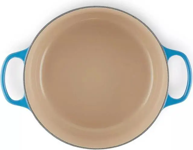 Alt view image 3 of 5 - Le Creuset Signature Enamelled Round Casserole Dish With Lid, 7 qt - Azure