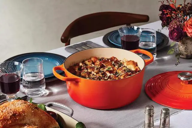 Alt view image 5 of 7 - Le Creuset Enameled Cast Iron Signature Round Dutch Oven, 5.5 qt. - Flame