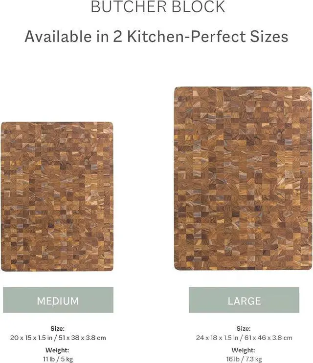 Alt view image 6 of 6 - Teakhaus Butcher Block Wooden Cutting Board, Hand Grip, 20x15x1.5 in - Medium