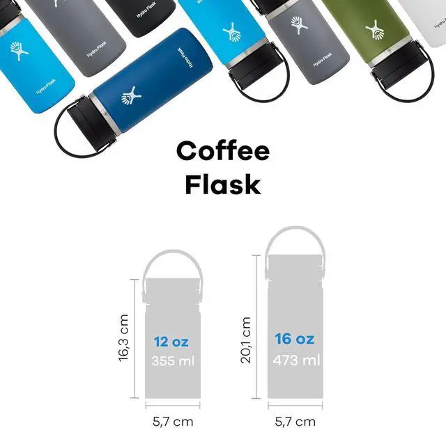Alt view image 4 of 5 - Hydro Flask Vacuum Insulated Wide Mouth Flex Sip Water Bottle, 12 oz - White