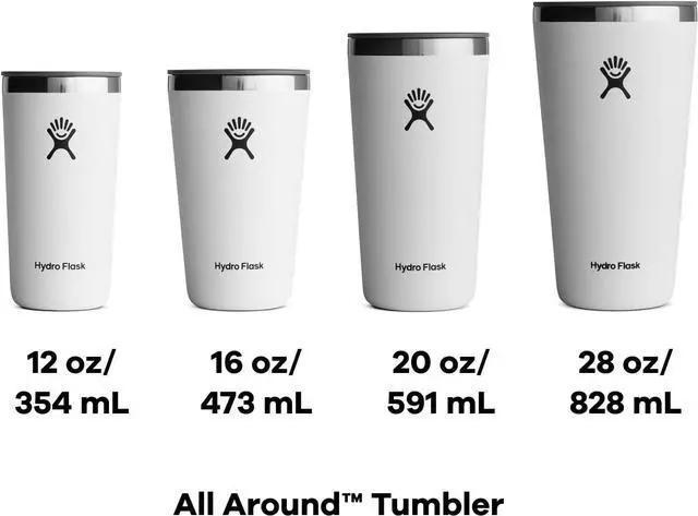 Alt view image 2 of 6 - Hydro Flask Double-Wall Insulated All Around Tumbler w/Lid, 16 oz - Birch Grey
