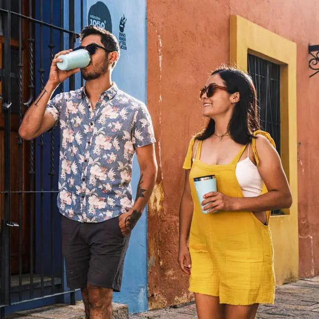 Alt view image 3 of 6 - Hydro Flask Double-Wall Insulated All Around Tumbler w/Lid, 16 oz - Birch Grey