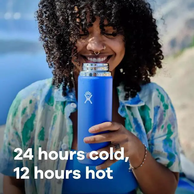 Alt view image 2 of 6 - Hydro Flask Vacuum Insulated Wide Mouth Water Bottle with Lid, 20 oz - Cascade