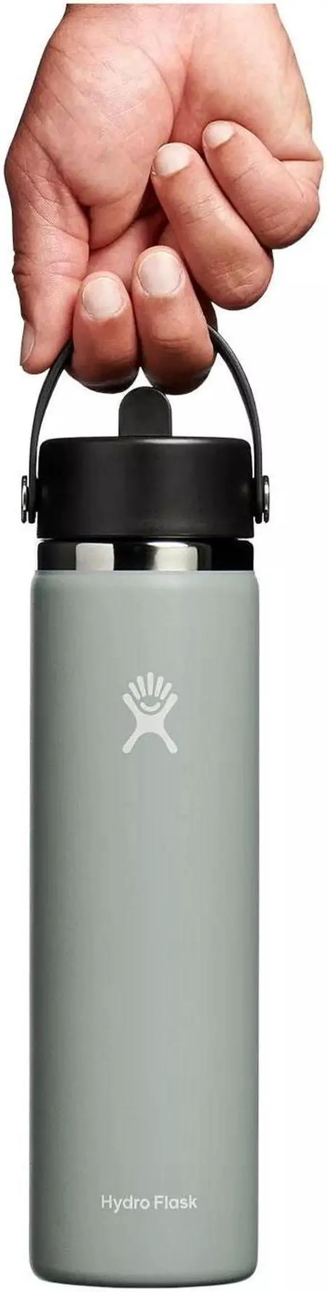 Alt view image 2 of 6 - Hydro Flask Vacuum Insulated Wide Mouth Water Bottle w/Straw Lid, 24 oz - Agave