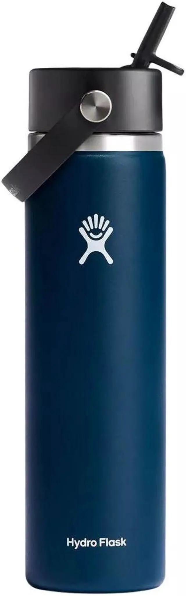Main image of Hydro Flask Vacuum Insulated Wide Mouth Water Bottle w/Straw Lid, 24 oz - Indigo