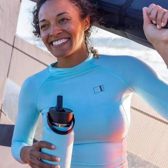 Alt view image 6 of 6 - Hydro Flask Vacuum Insulated Wide Mouth Water Bottle w/Straw Lid, 24 oz - Indigo