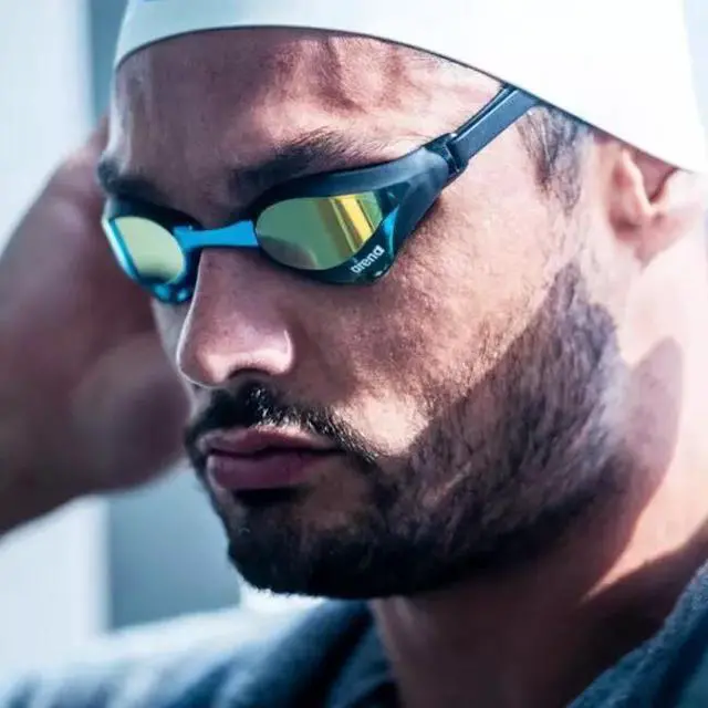 Alt view image 6 of 6 - Arena Unisex Cobra Ultra Swipe Racing Swim Goggles, Anti-Fog, Blue/Blue/Black