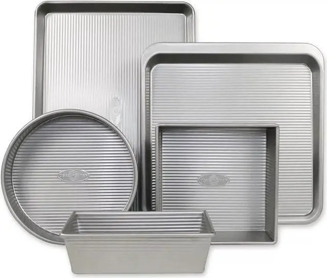 Main image of USA Pan Bakeware Aluminzed Steel 5Pcs Set - Half, Cookie Sheet, Loaf & Cake Pan