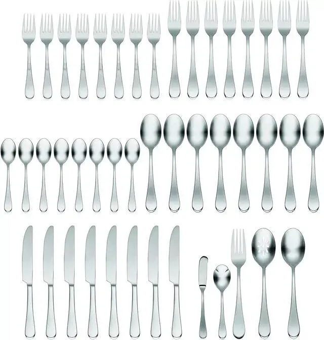 Alt view image 3 of 4 - Oneida H326045Al20 Satin Icarus 45-Piece Everyday Flatware Set, Service For 8