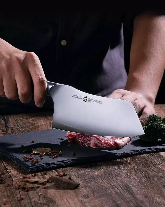 Alt view image 7 of 7 - TUO Cutlery Vegetable Cleaver Knife Chinese Chefs Knife, Stainless Steel, 7"