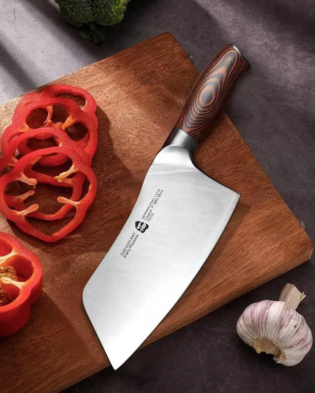 Alt view image 6 of 7 - TUO Cutlery Vegetable Cleaver Knife Chinese Chefs Knife, Stainless Steel, 7"