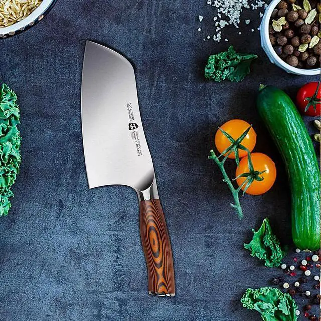 Alt view image 5 of 7 - TUO Cutlery Vegetable Cleaver Knife Chinese Chefs Knife, Stainless Steel, 7"