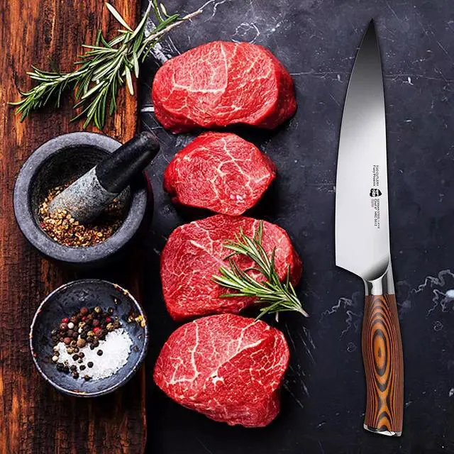 Alt view image 2 of 7 - TUO Cutlery 8" Kitchen Chef Knife, German HC Steel, Fiery Phoenix Series